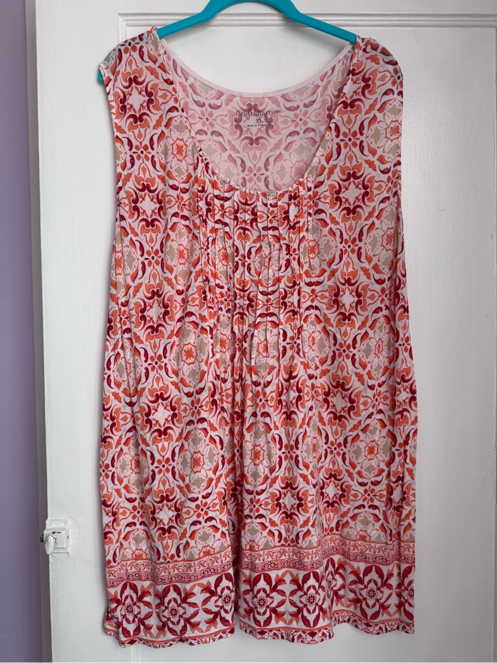 croft & barrow Coral Printed Sleeveless Tank